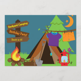 Convites Acampamento no quintal Campout Sleepover Aniversár