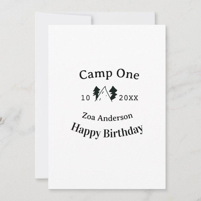 Convites Acampamento um feliz aniversário nome data aventur (Frente)