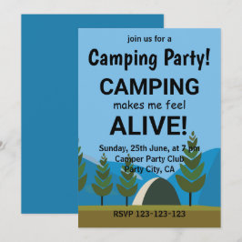 Convites Acampar Me Faz Sentir Vivo Festa de Acampamento