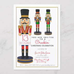 Convites Ação beneficente de Natal com quebra-nozes PTO igr