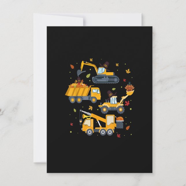 Convites Ação de Graças à Construção de Caminhão de Crane E (Frente)