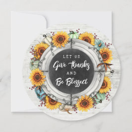 Convites Ação de Graças Abençoada Girassóis do Outono Janta