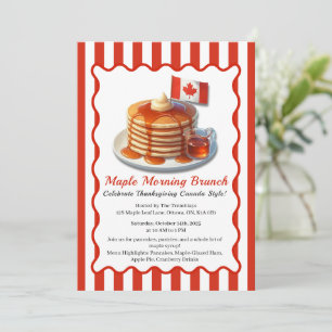 Convites Ação de Graças ao Estilo Canadá Brunch Maple Mor