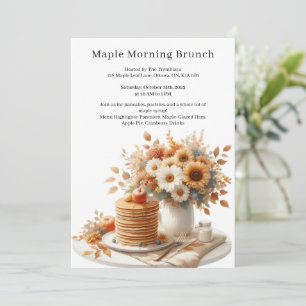 Convites Ação de Graças ao Estilo Canadá Brunch Maple Mor