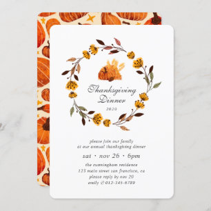 Convites Ação de Graças da Flórida de Pumpkin Moderno