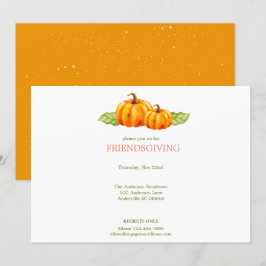 Convites Ação de Graças da Watercolor Pumpkins
