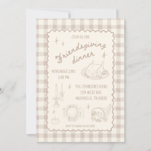 Convites Ação de Graças de Amizade Estética Neutral