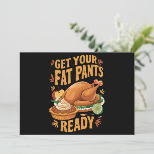 Convites Ação de Graças Engraçada Prepare Seu Calção Gordo 