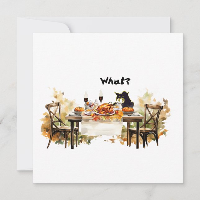 Convites Ação de Graças Envelopes de Gato Mau, fel (Frente)