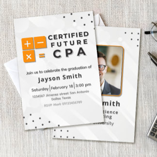 Convites Accounting Graduation with Photo