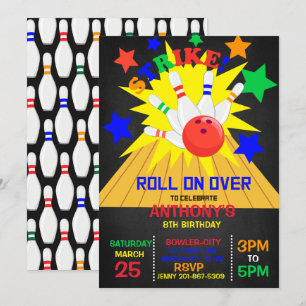 Convites Acender... FESTA DE ANIVERSÁRIO Boliche STRIKE