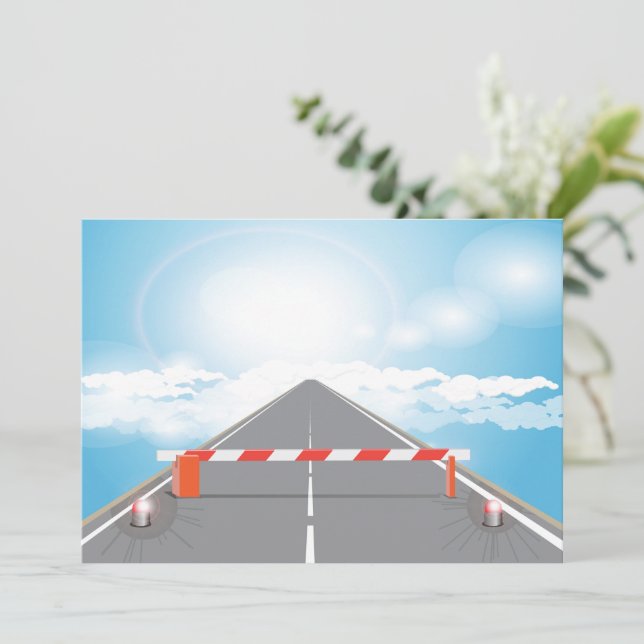 Convites Acesso Bloqueado à Barreira Rodoviária Vermelha e  (Em pé/Frente)