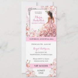 Convites Acesso VIP para Minha Quinceanera Rosa