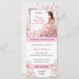 Convites Acesso VIP Pink Mis Quinceanera