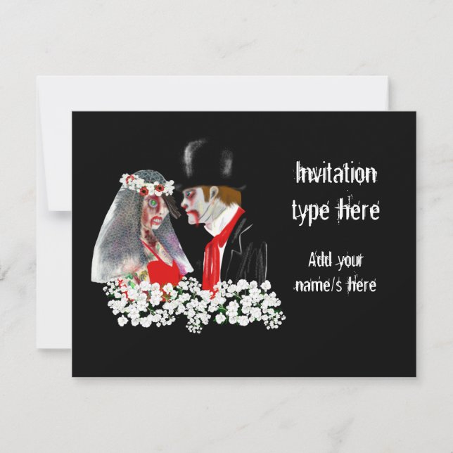 Convites Acessórios para noivos de casamento de Zombies per (Frente)