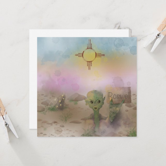Convites Acidente de nave espacial alienígena Roswell Novo  (Frente/Verso In Situ)