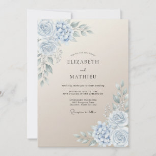 Convites Aço Champanhe Ranunculus Eucalipto Casamento