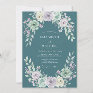 Convites Aço Lavanda Ranunculus Suave Eucalipto Casamento