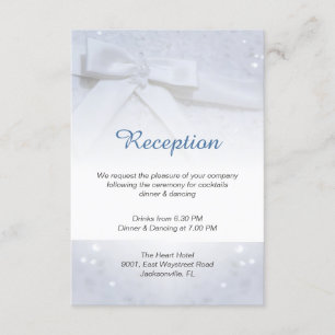 Convites Acomodação para Recepção de Casamento White Bow 2-