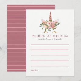 Convites Aconselhamento à mãe do Chá de fraldas Unicorn Dou