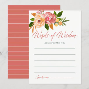 Convites Aconselhamento floral em aquarela para o Chá de fr