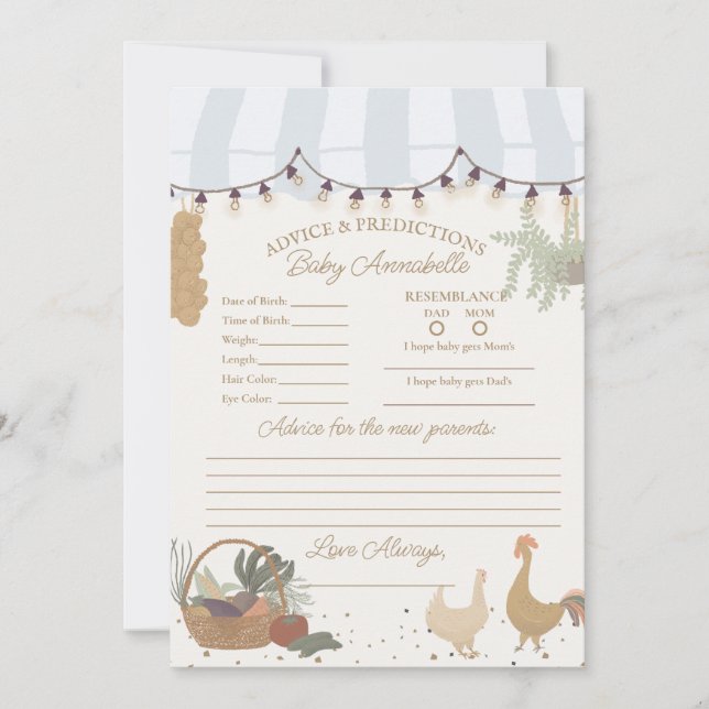 Convites Aconselhamento Fresco Fazenda para Bebê no Mercado (Frente)