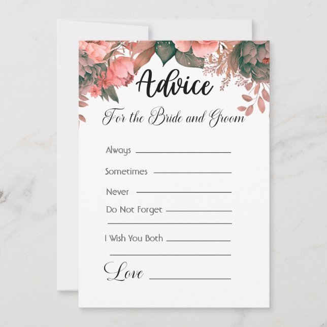 Convites Aconselhamento Para A Noiva E A Palavra Verde (Frente)