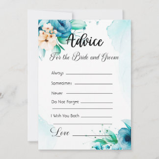 Convites Aconselhamento para a Noiva e o Groom Blue Floral