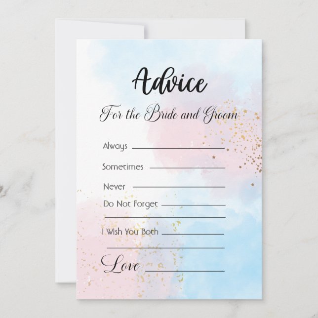 Convites Aconselhamento para a Noiva e o Groom Rosa e Azul (Frente)