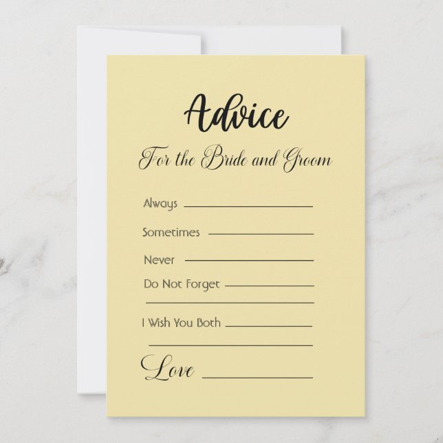 Convites Aconselhamento Para A Noiva E O Groom Vanilla (Frente)