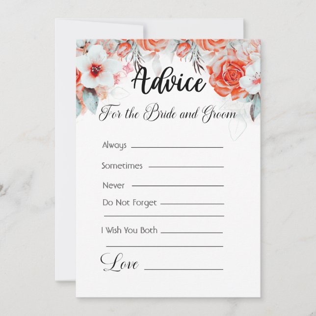 Convites Aconselhamento Para As Flores Laranja De Noiva E D (Frente)