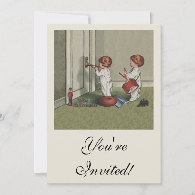 Convites Acordar Sua linda ilustração infantil de Natal (Frente)