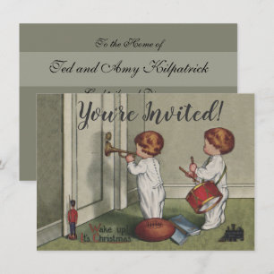 Convites Acorde É Natal ilustração de criança fofa