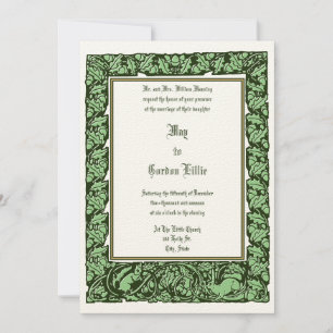 Convites Acorns Rabbit & Squirrel Foliage Border Weding