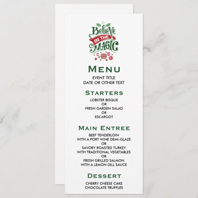 Convites Acredite na Tipografia de Natal Mágico (Frente/Verso)