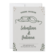 Acrílico de Casamento de Folha Verde Mínimo Modern
