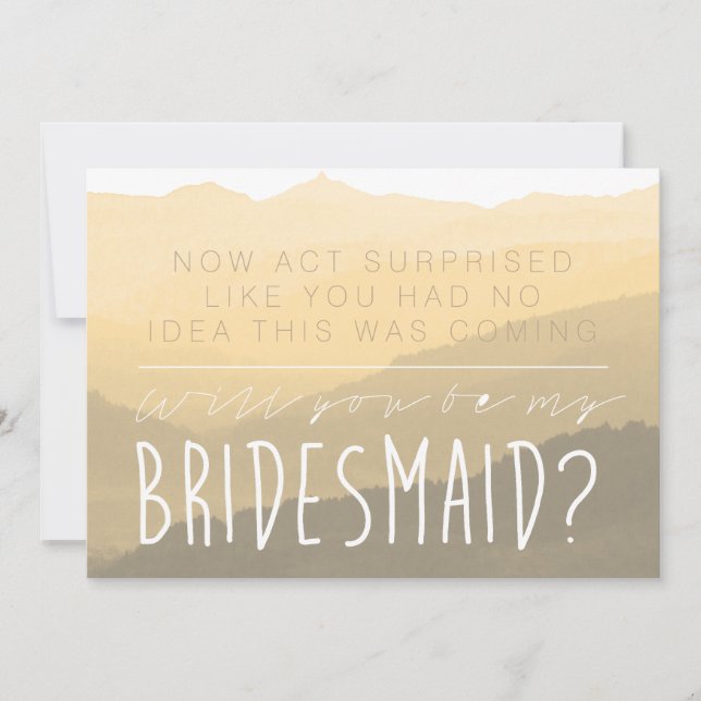 Convites Act Surprise | Be My Bridesmaid Card (Frente)