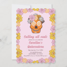 Convites Açúcar Crânio Quinceanera