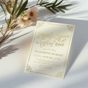 Convites Açúcar e especiarias de Chá de fraldas chic e tudo