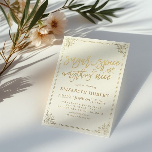 Convites Açúcar e especiarias de Chá de fraldas chic e tudo (Criador carregado)