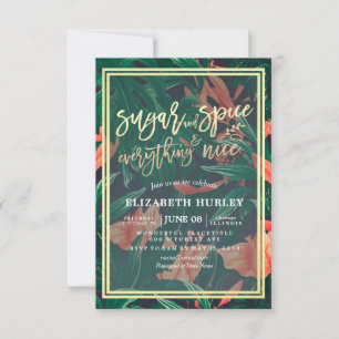 Convites Açúcar e especiarias de chá de fraldas e tudo mais