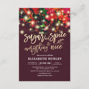 Convites Açúcar e especiarias de chá de fraldas e tudo mais