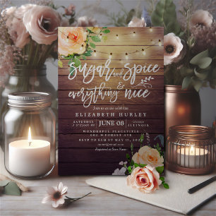 Convites Açúcar e especiarias de Chá de fraldas flexível e