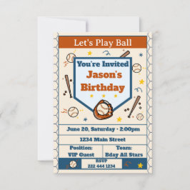 Convites Add Name - Baseball Birthday Invitation for Boys