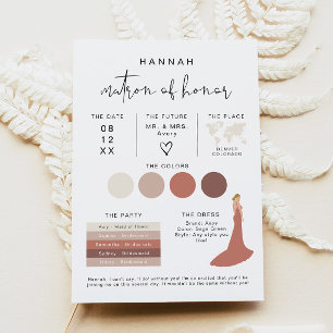 Convites ADELLA Edgy Modern EDITABLE Bridesmaid Info Card