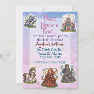 Convites Adesivo Aniversário Princesa Mágica