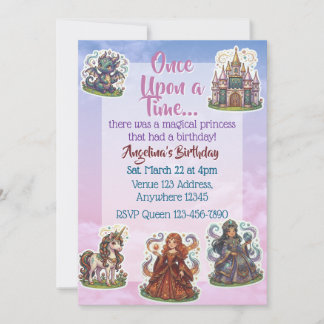 Convites Adesivo Aniversário Princesa Mágica