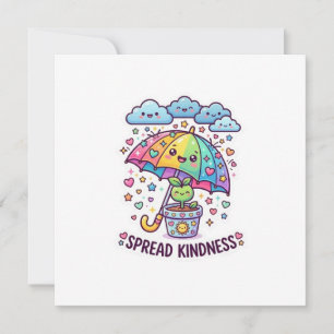 Convites Adesivo de Guarda-chuva Fofo Kawaii Espalhe Bondad