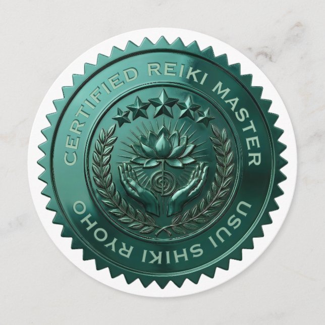 Convites Adesivo selo personalizado DIY 3D Reiki Master com (Frente)