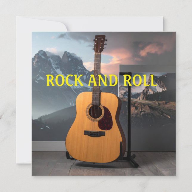 Convites Adesivos de Rock and Roll (Frente)